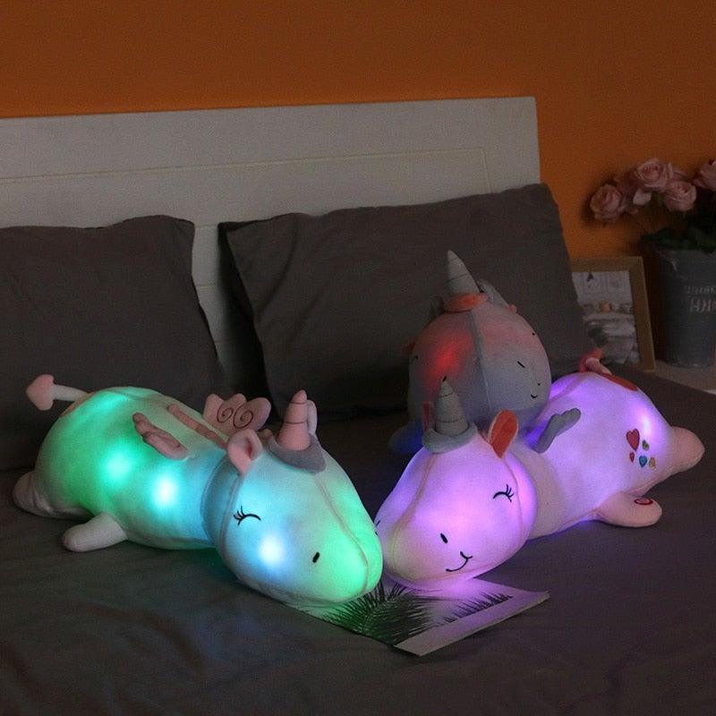 Lunacorn Licorne Lumineuse | Ami en Peluche Douillet | LED Arc-en-Ciel | Cadeau Parfait pour Enfants
