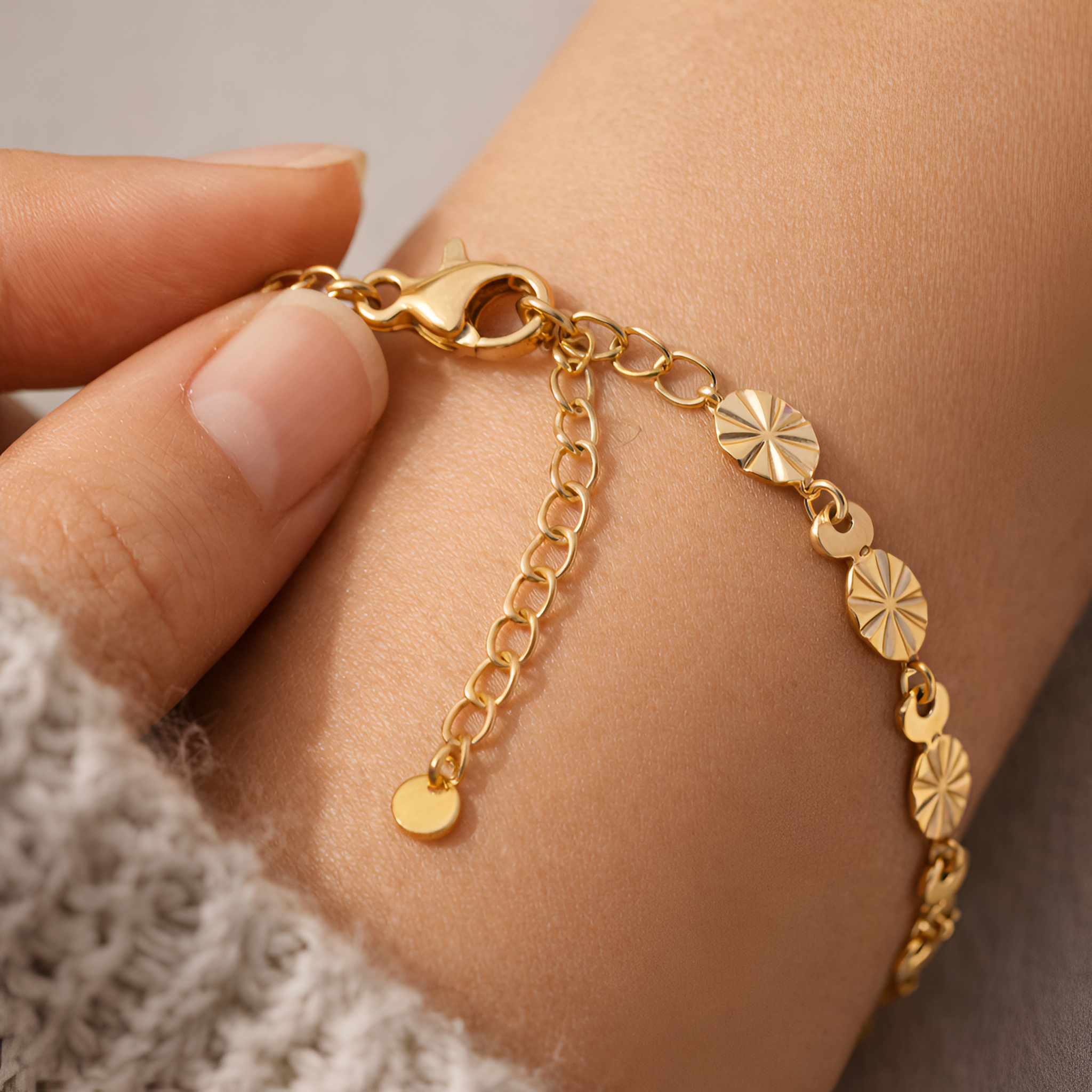 Nina - Bracelet classique à maillons ovales dorés