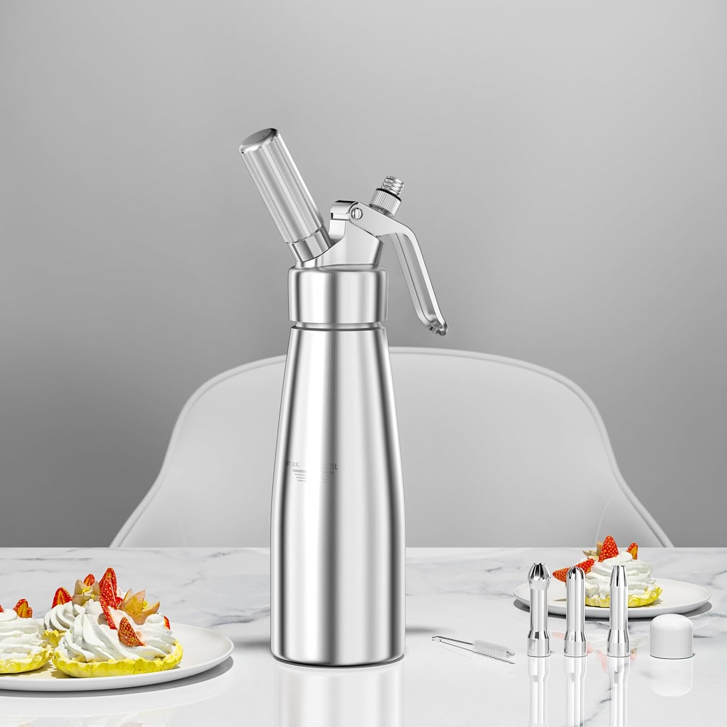 AluWhipa – Siphon à Crème Professionnel en Aluminium 500 ml