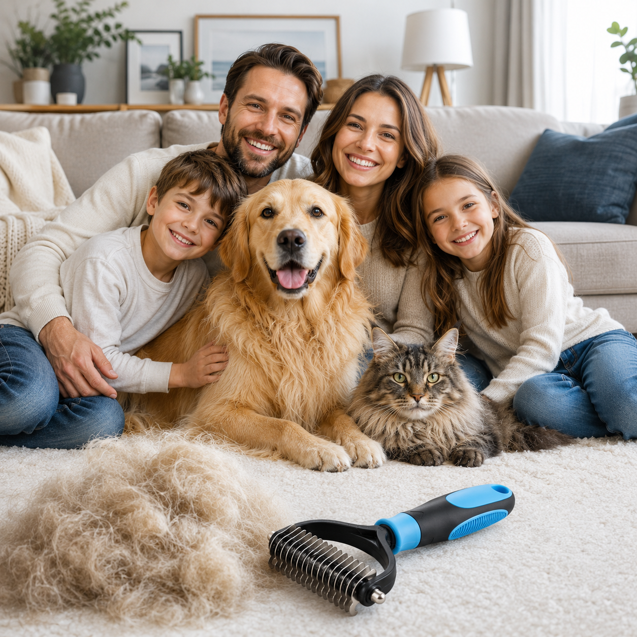GROOMMASTER PRO – Brosse de Démêlage Double Face pour Chiens et Chats