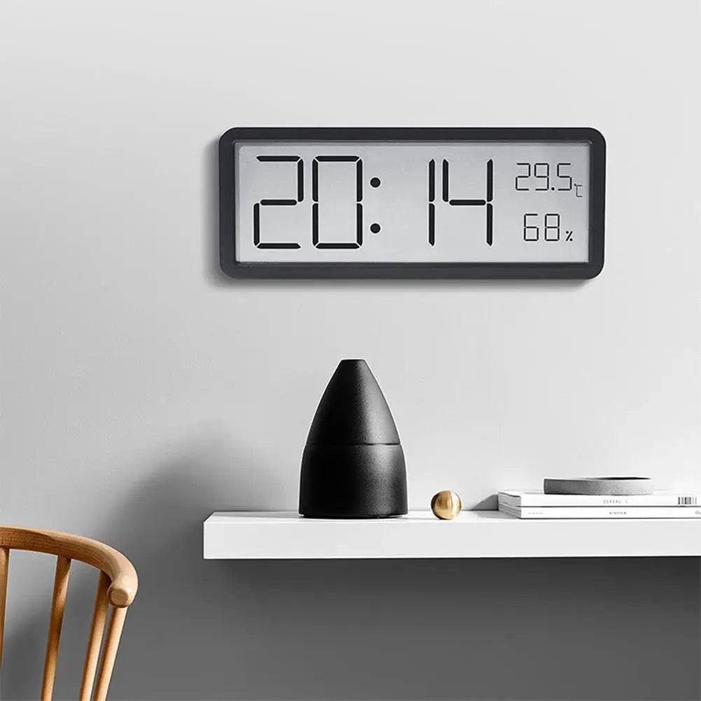 Grande Horloge Murale Numérique - LED Avec Température