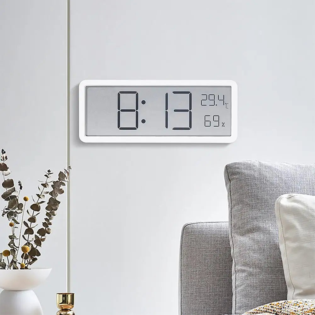 Grande Horloge Murale Numérique - LED Avec Température