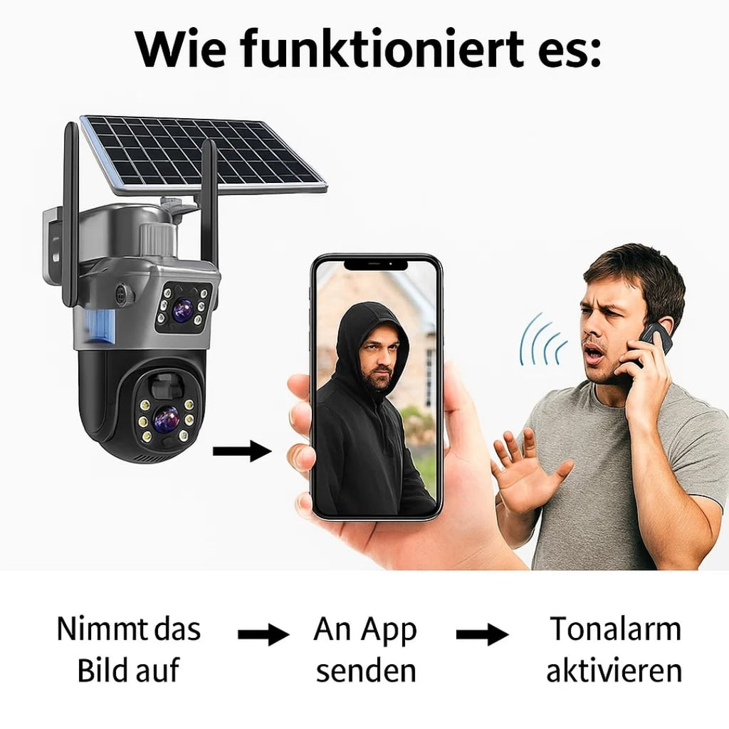 GuardVision™ | Caméra de surveillance solaire 4K avec Wi-Fi