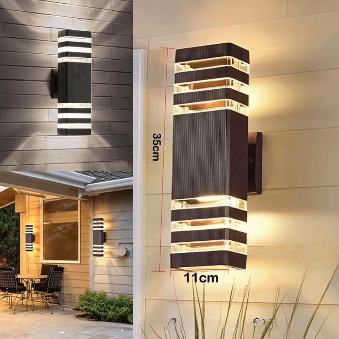 LumiBloc Applique LED extérieure | Effet Up & Down | Douille E27 | Étanche IP65 | Design moderne pour jardin et balcon