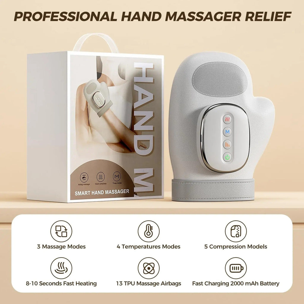 Appareil de Massage pour les Mains avec Thérapie par Chaleur pour Soulager la Douleur