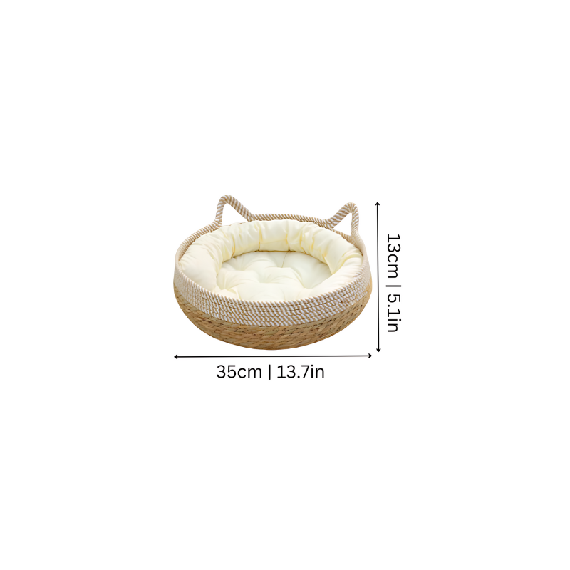 Lit Niche pour Chat en Sisal et Coton Fait Main - Plusieurs Couleurs