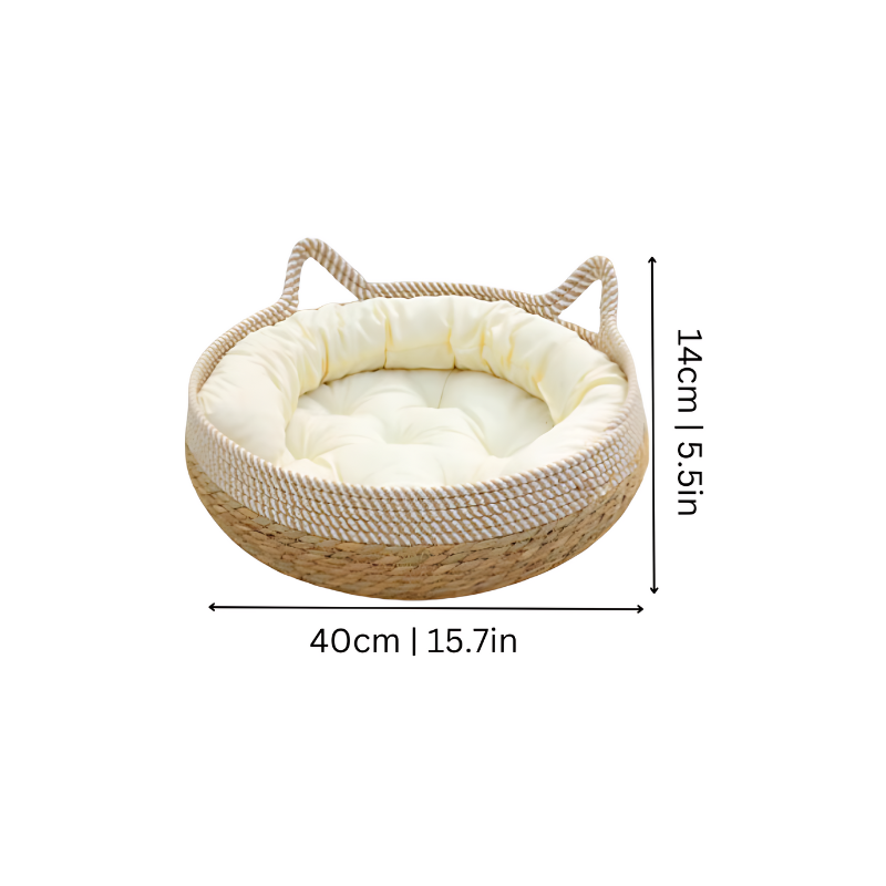 Lit Niche pour Chat en Sisal et Coton Fait Main - Plusieurs Couleurs