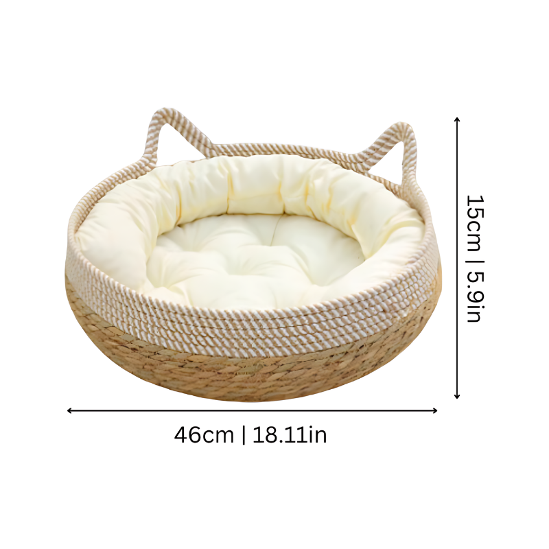 Lit Niche pour Chat en Sisal et Coton Fait Main - Plusieurs Couleurs