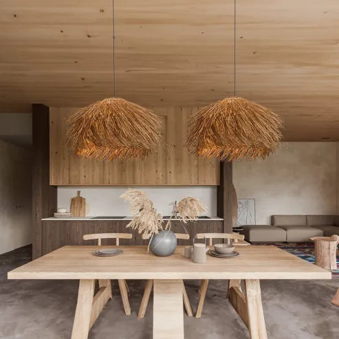 Lampe Suspendue en Rattan Fait Main pour une Ambiance Naturelle et Chaleureuse à la Maison