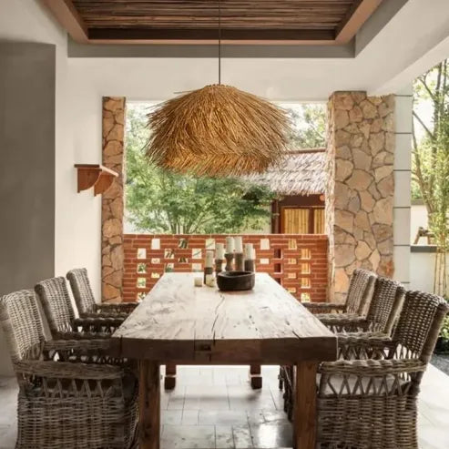 Lampe Suspendue en Rattan Fait Main pour une Ambiance Naturelle et Chaleureuse à la Maison