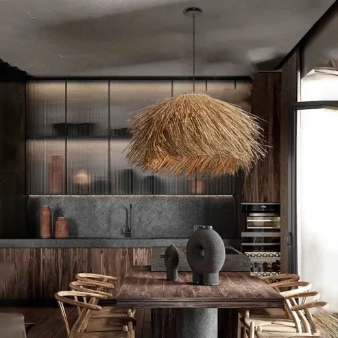 Lampe Suspendue en Rattan Fait Main pour une Ambiance Naturelle et Chaleureuse à la Maison
