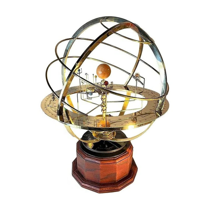 Modèle de Système Solaire Fait Main - Grand Orrery avec Planètes et Lunes