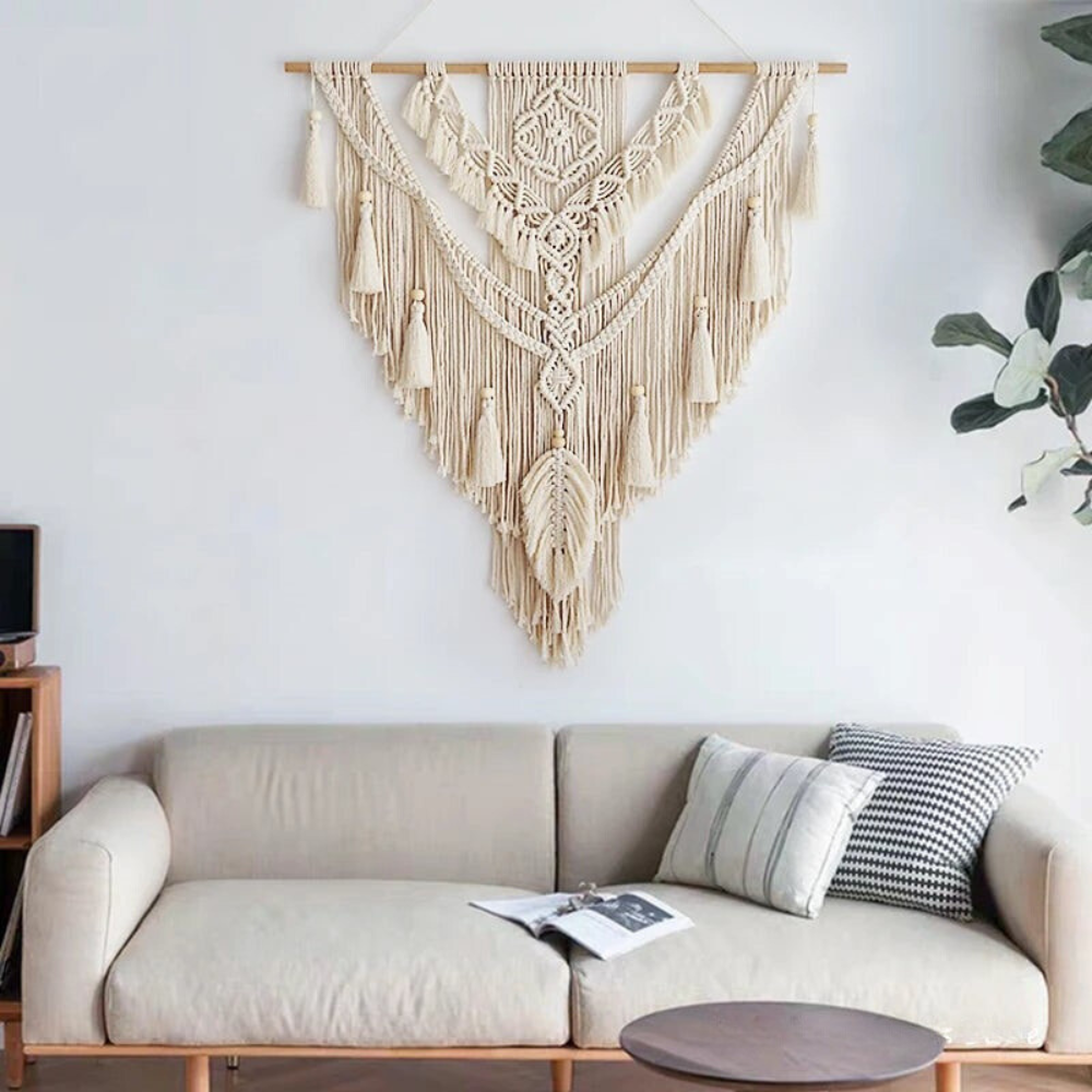 Suspension Murale Macramé Boho Scandinave | Fait Main