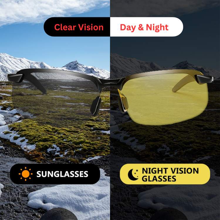 Skanto | Lunettes de Conduite Nocturne | Verres Jaunes pour Réduire l'Éblouissement et le Stress Oculaire pour des Conduites Nocturnes Plus Sûres