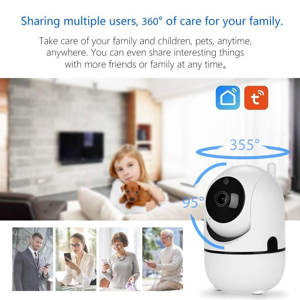 Moniteur de bébé HD avec vision nocturne, rotation à 360° et alertes