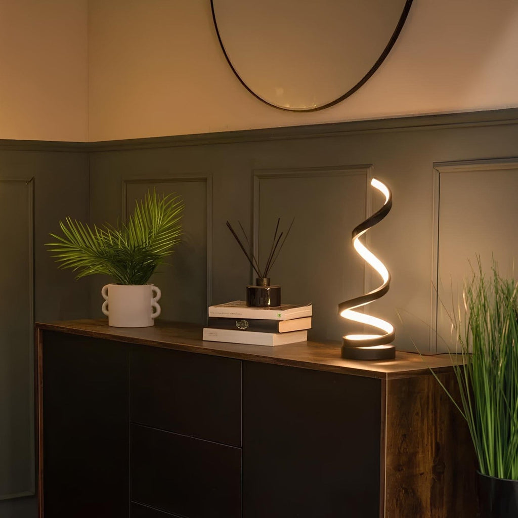 Lampe de bureau spiralée avec 3 niveaux de luminosité – sans fil et dimmable