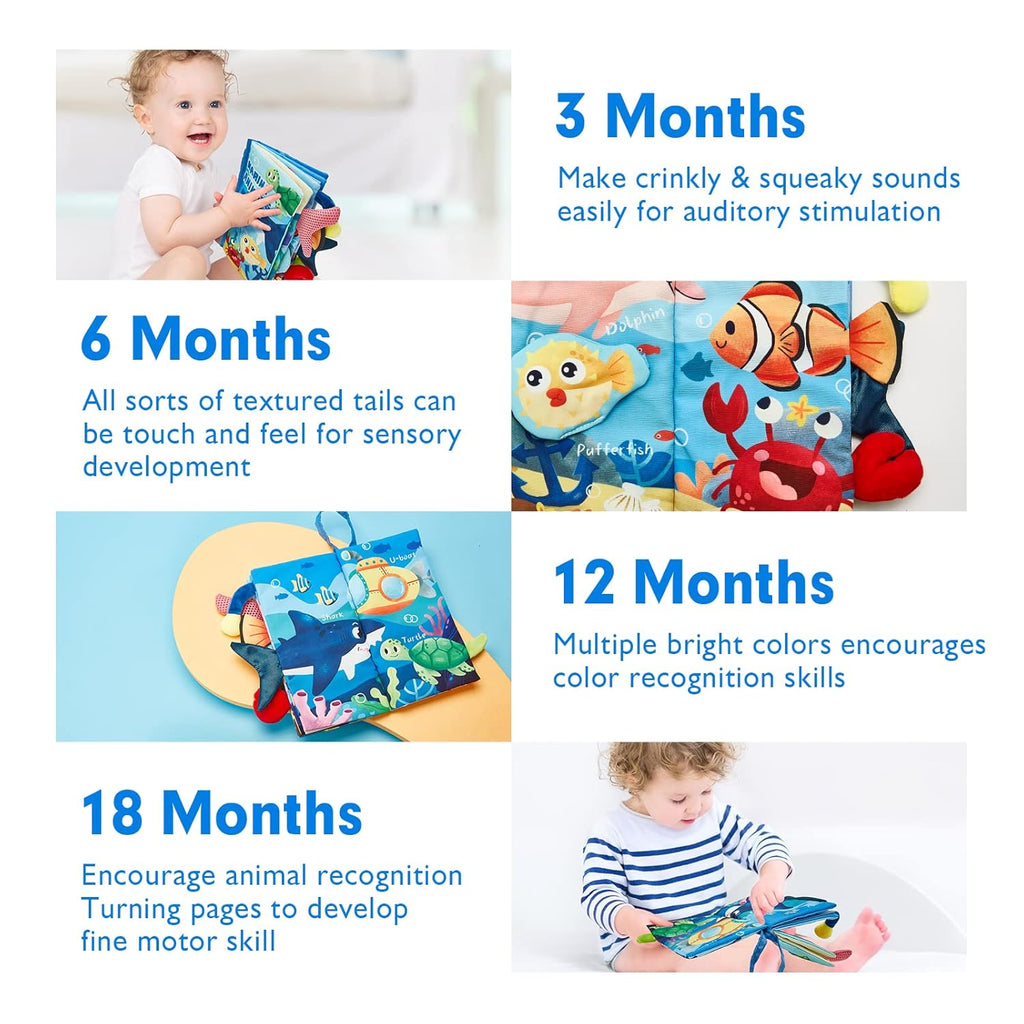 Livre Sensoriel à Contraste Élevé - Jouet pour Bébé 6-12 Mois