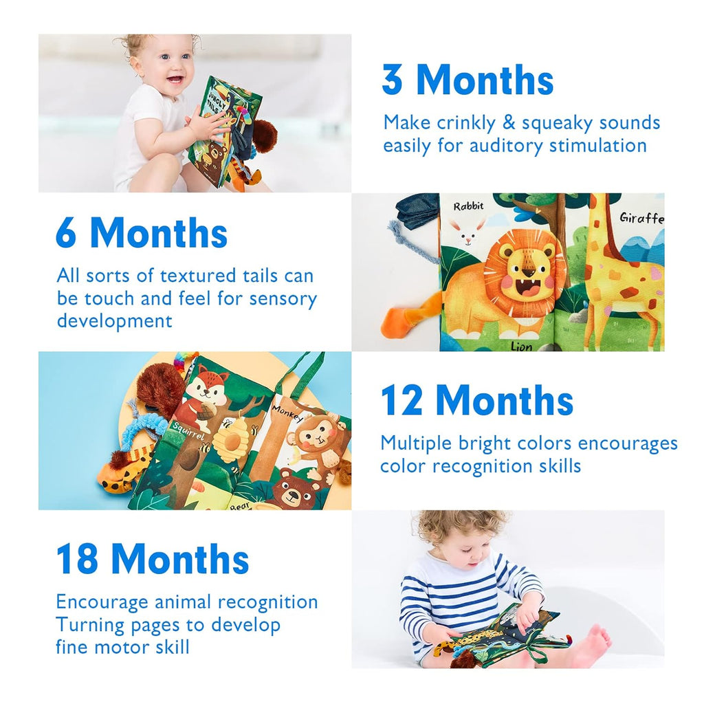 Livre Sensoriel à Contraste Élevé - Jouet pour Bébé 6-12 Mois
