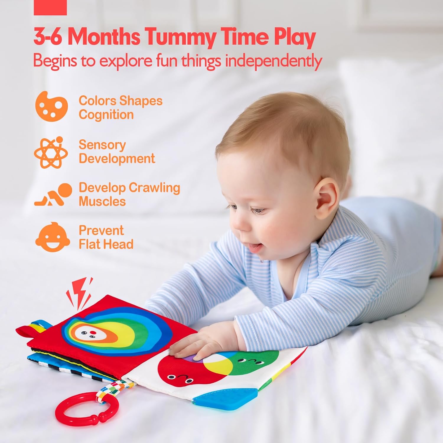 Livre Sensoriel à Contraste Élevé - Jouet pour Bébé 6-12 Mois