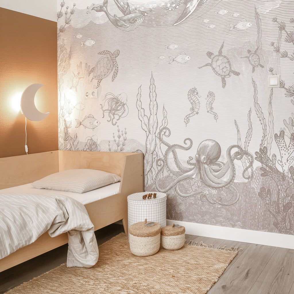 Applique Murale en Bois pour Chambre d'Enfant - Forme de Lune