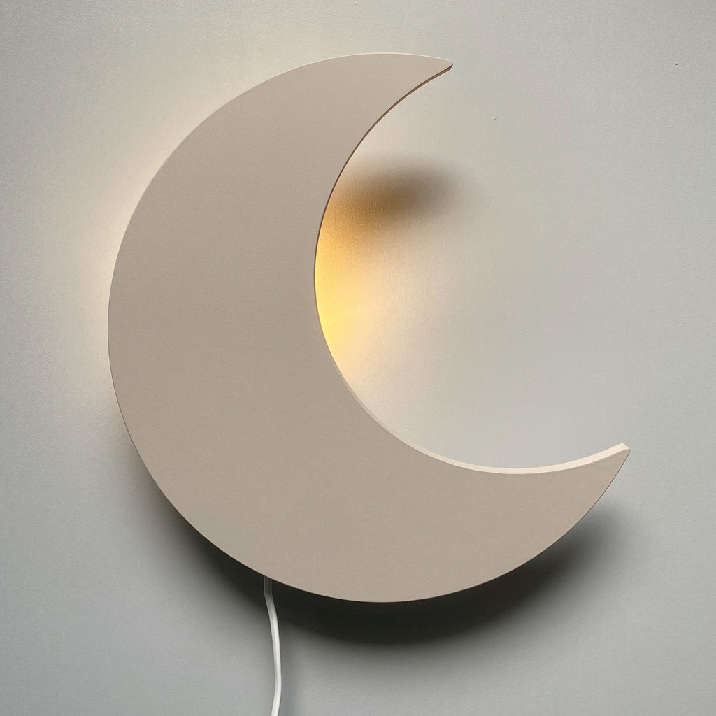 Applique Murale en Bois pour Chambre d'Enfant - Forme de Lune
