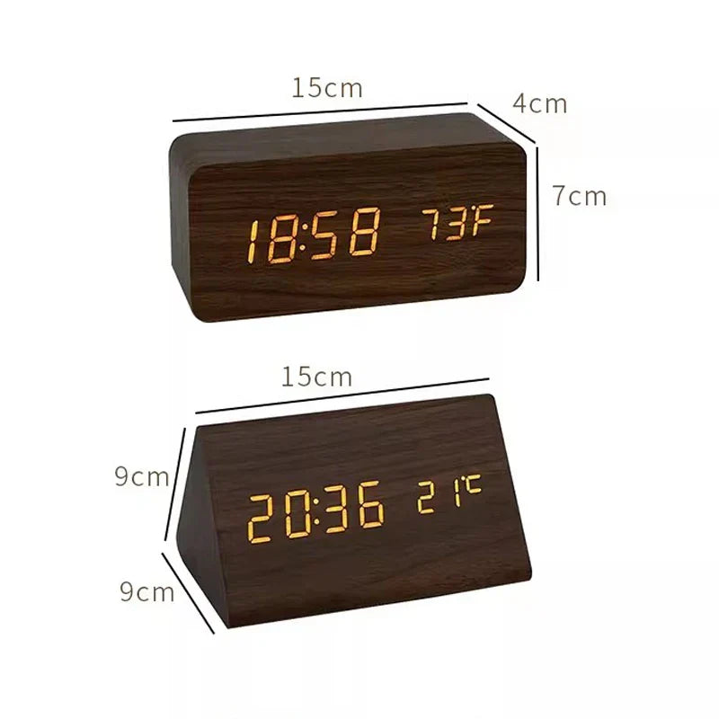 Réveil - Affichage LED en Bois - Commande Vocale & Température