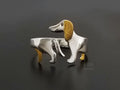 Bague en Argent Ajustable pour Chien Teckel Mignon