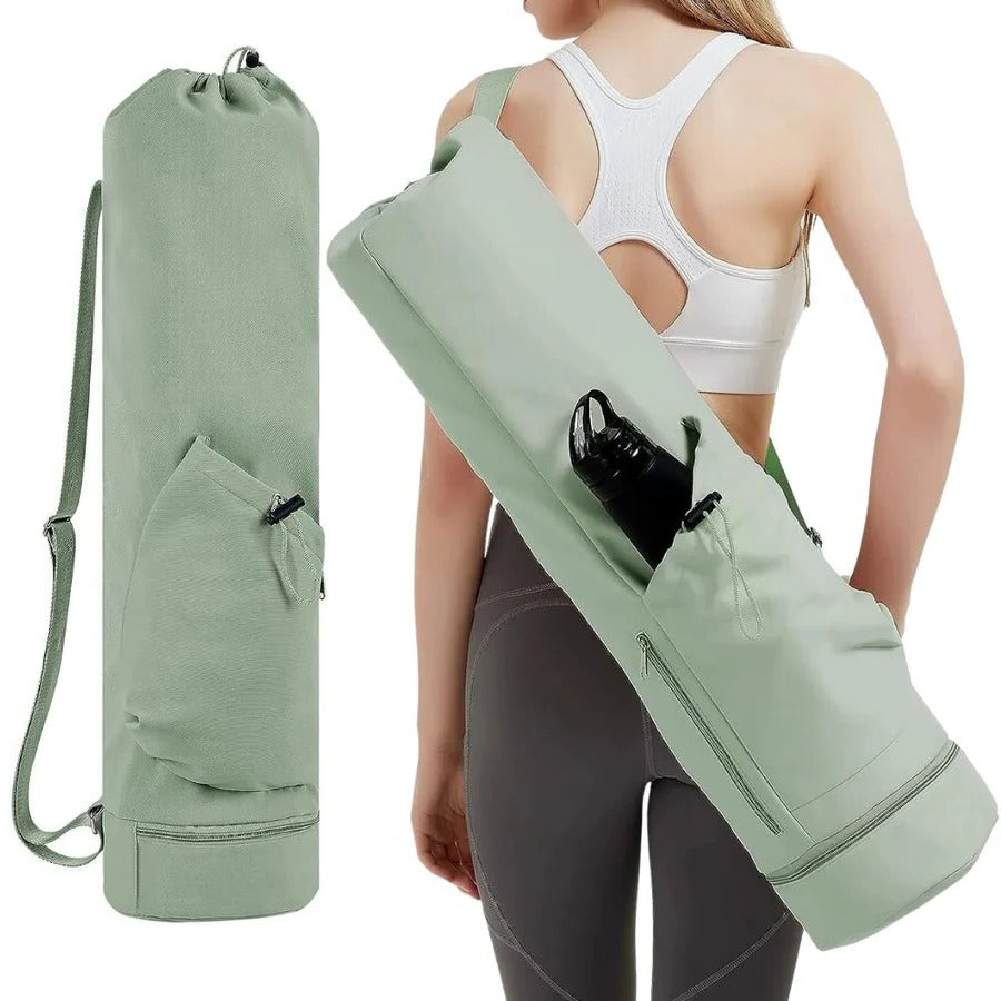 Sac de transport multifonction pour tapis de yoga avec compartiment étanche