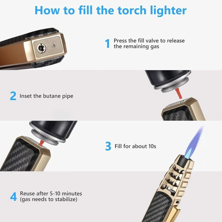 Skanto | Briquet à Flamme Réglable – Flamme Bleue pour Cuisine & Utilisation Extérieure
