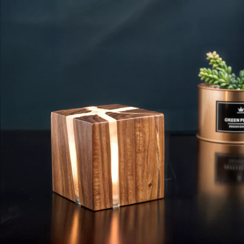 Lampe LED en Bois Naturel avec Éclairage Réglable