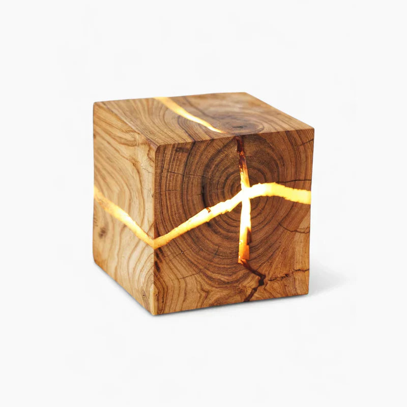 Lampe LED en Bois Naturel avec Éclairage Réglable