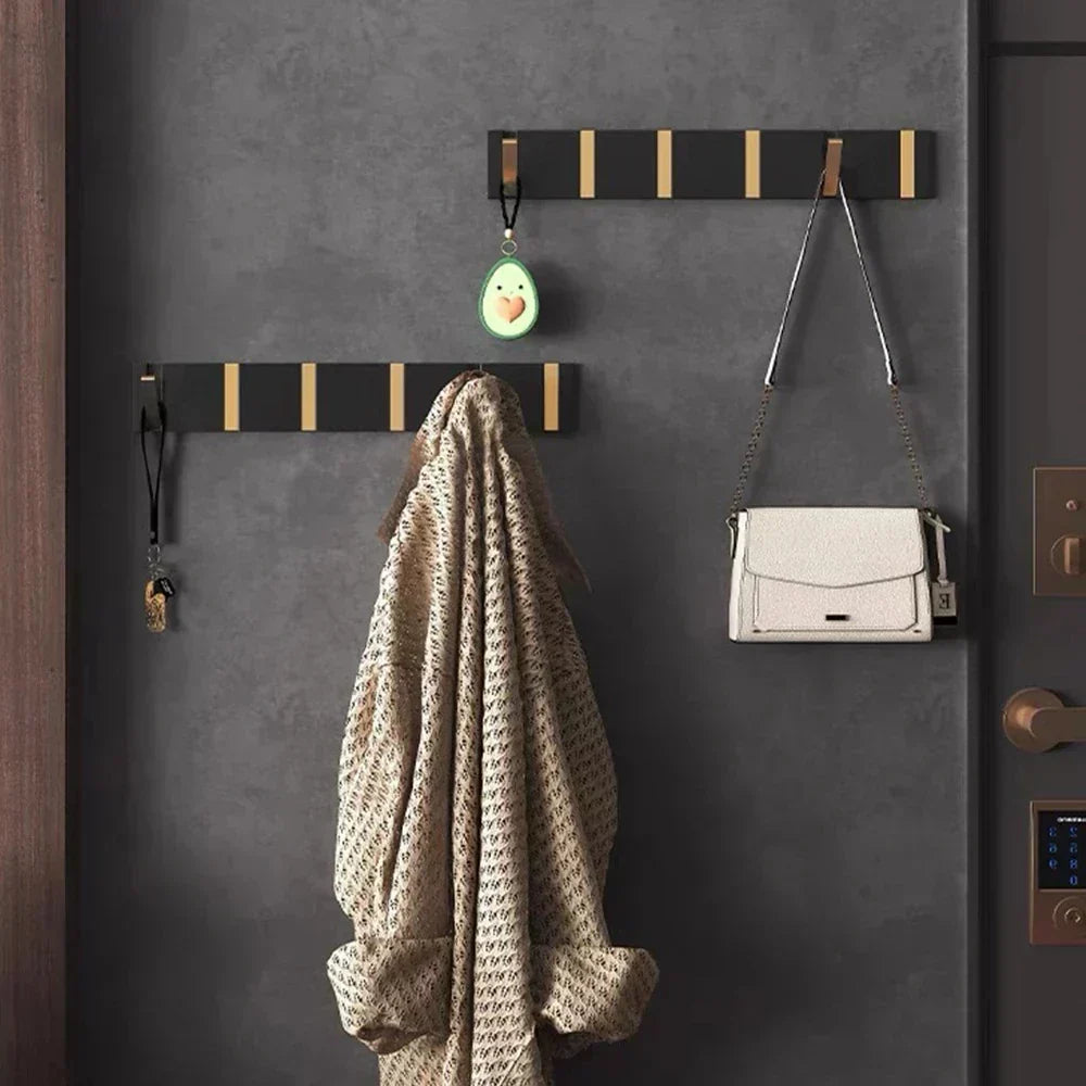 Crochet mural pliable avec 5 crochets – acier inoxydable pour l'entrée et la salle de bain