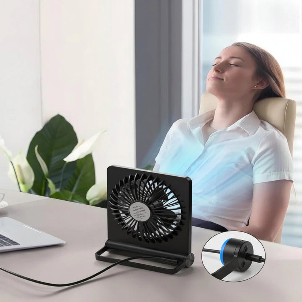 Ventilateur de bureau USB compact avec débit d'air réglable