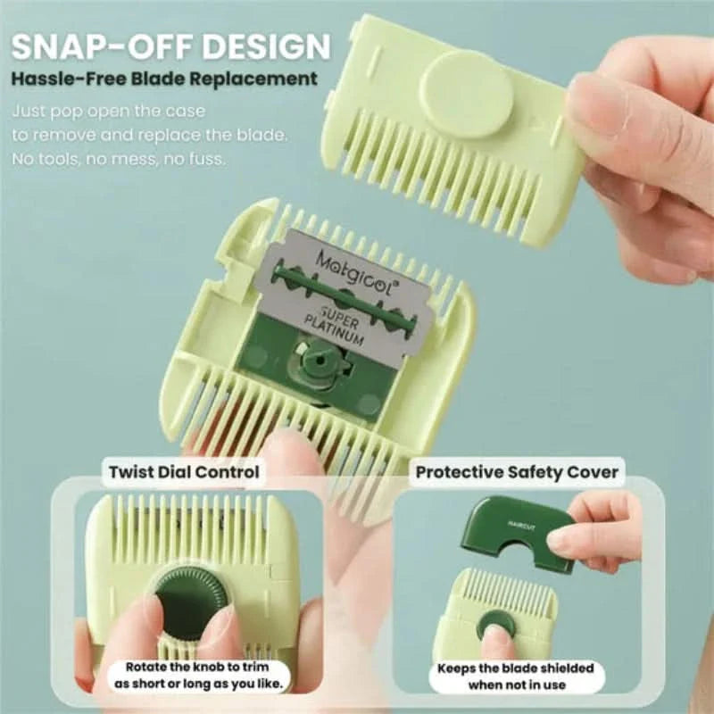 Mini peigne coupe cheveux à lame intégrée – coupe facile au quotidien