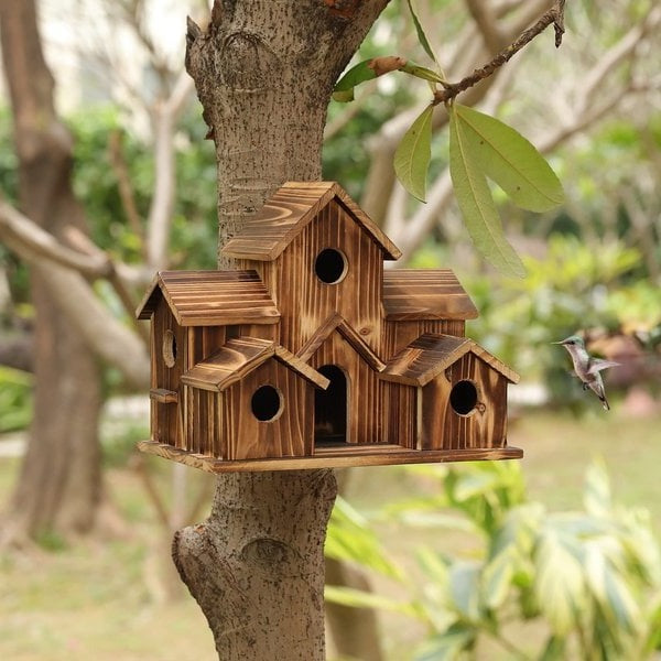 Skanto | Maison à oiseaux en bois fait main avec 6 trous
