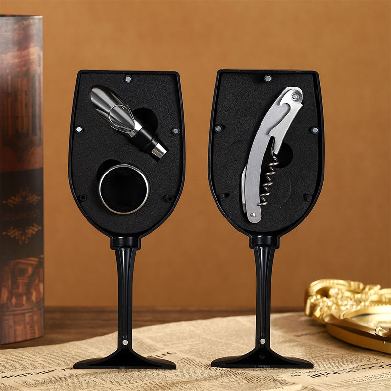 50% DE RÉDUCTION | VelourVin™ | Ensemble exclusif d'accessoires à vin 5 pièces en forme de bouteille élégante | Le cadeau parfait pour les amateurs de vin et les épicuriens