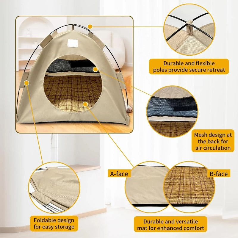 CozyNest™ | Tente pour animaux de compagnie – Pliable, douce et calme pour les chats et les petits chiens