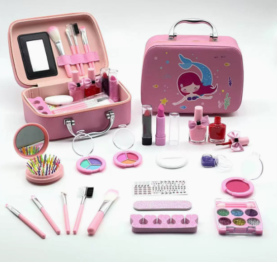 Trousse de Maquillage Sirène Deluxe – Véritables Cosmétiques et Accessoires pour Filles