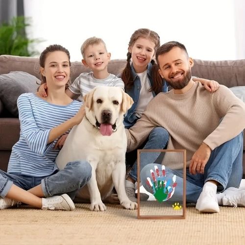 50% DE RÉDUCTION | HeartNest™ | Cadre souvenir – Empreintes de mains et de pattes pour la maison et le cadeau