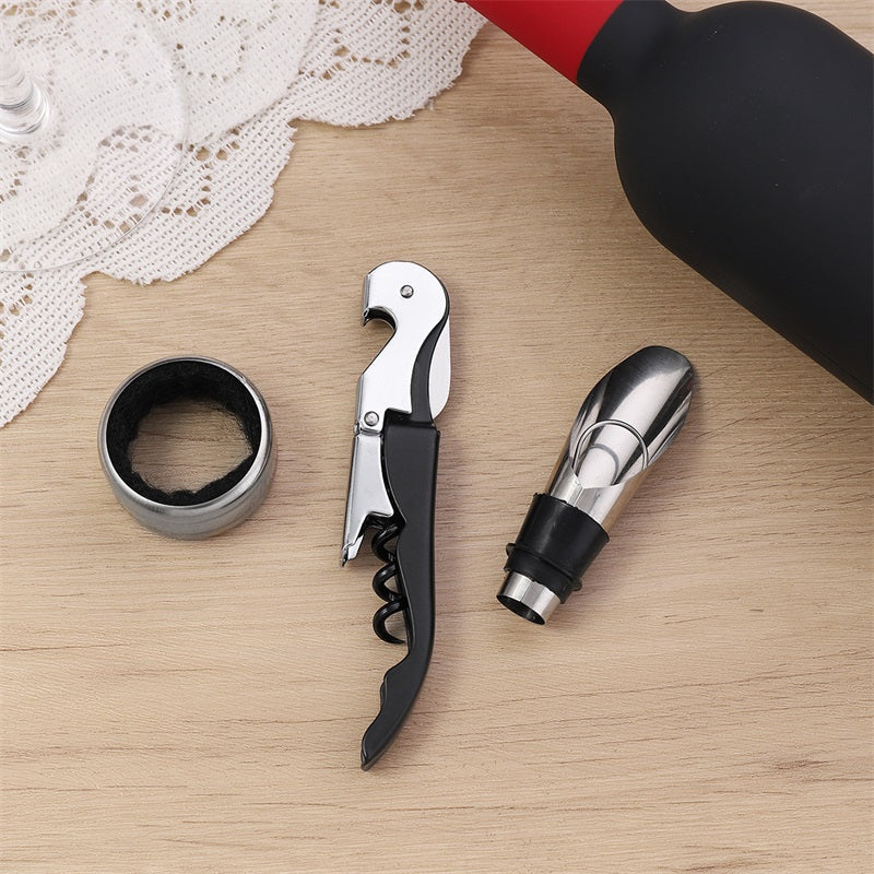 50% DE RÉDUCTION | VelourVin™ | Ensemble exclusif d'accessoires à vin 5 pièces en forme de bouteille élégante | Le cadeau parfait pour les amateurs de vin et les épicuriens