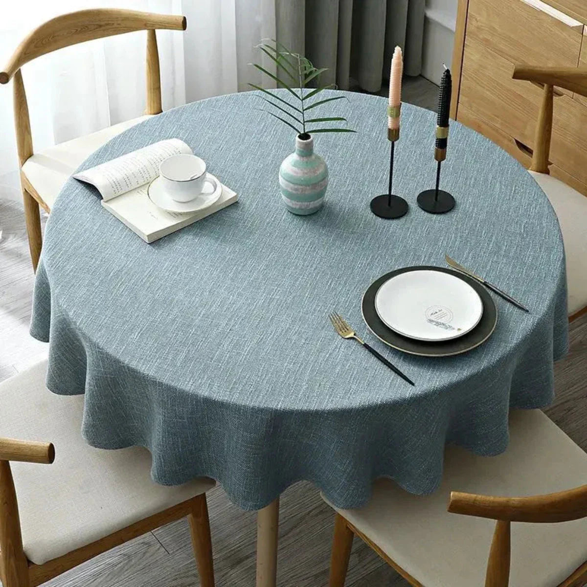 Nappe en Lin avec Structure Tissée pour une Table Élégante et Pratique