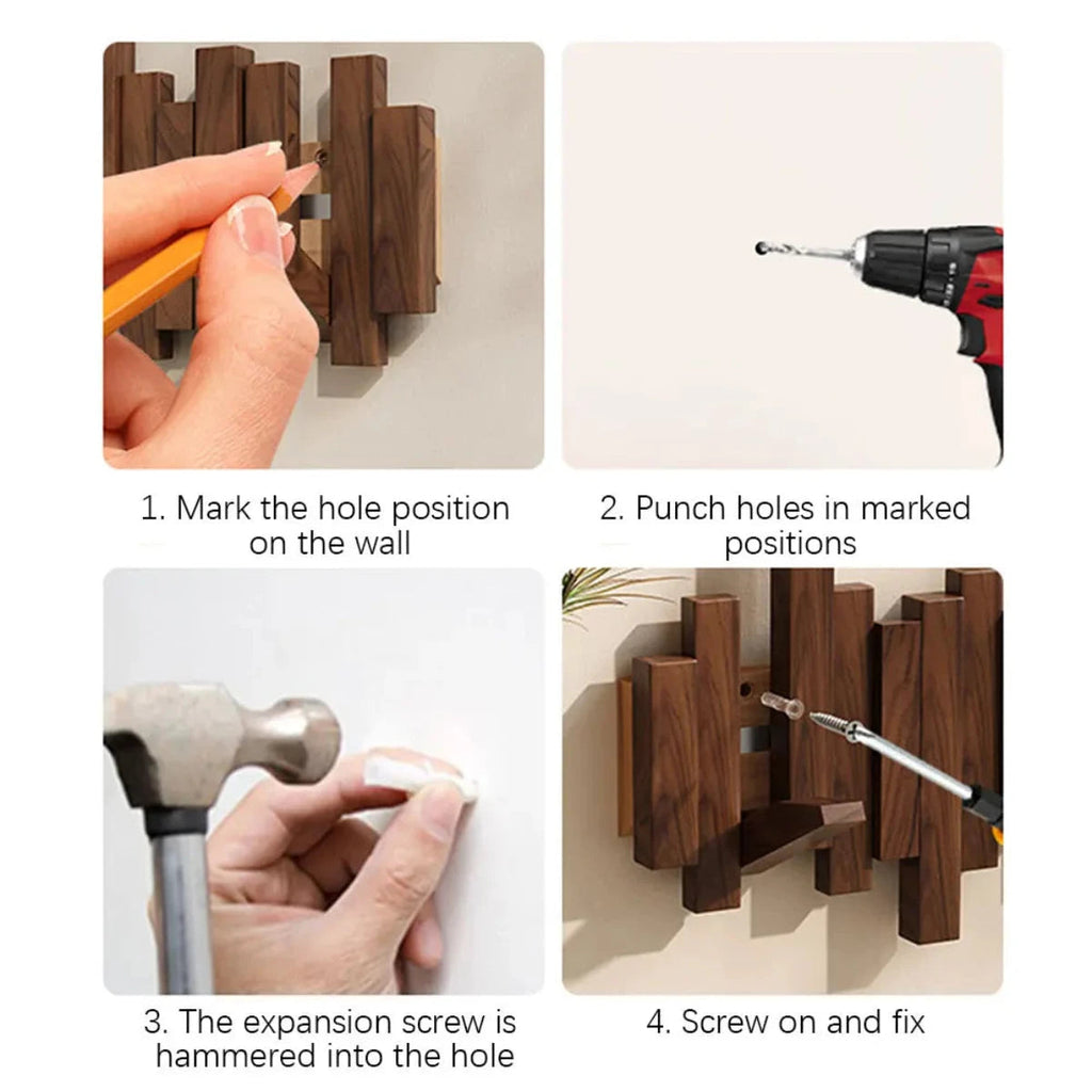 ToneLine – Porte-manteau mural en bois massif