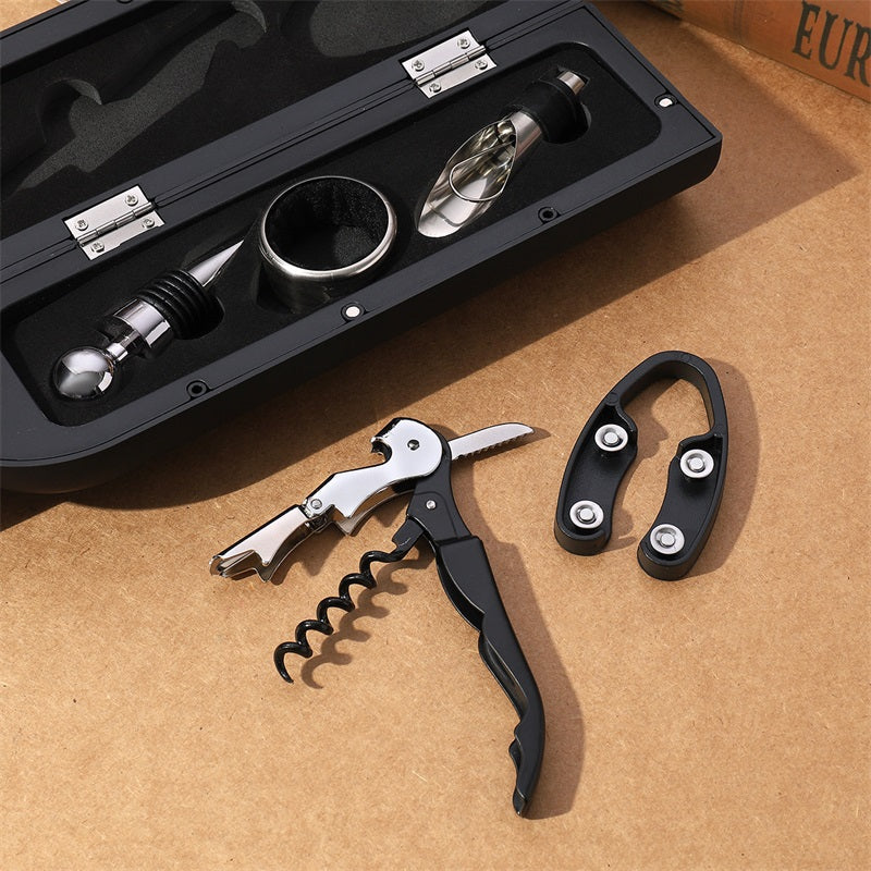 50% DE RÉDUCTION | VelourVin™ | Ensemble exclusif d'accessoires à vin 5 pièces en forme de bouteille élégante | Le cadeau parfait pour les amateurs de vin et les épicuriens