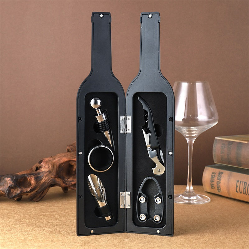 50% DE RÉDUCTION | VelourVin™ | Ensemble exclusif d'accessoires à vin 5 pièces en forme de bouteille élégante | Le cadeau parfait pour les amateurs de vin et les épicuriens