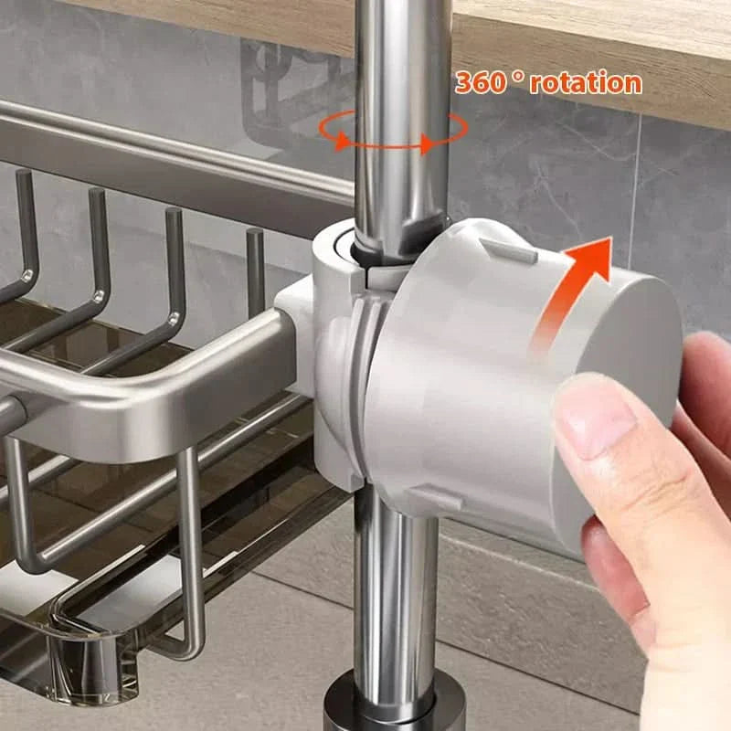 Organisateur de lavabo en aluminium - Gardez votre espace propre