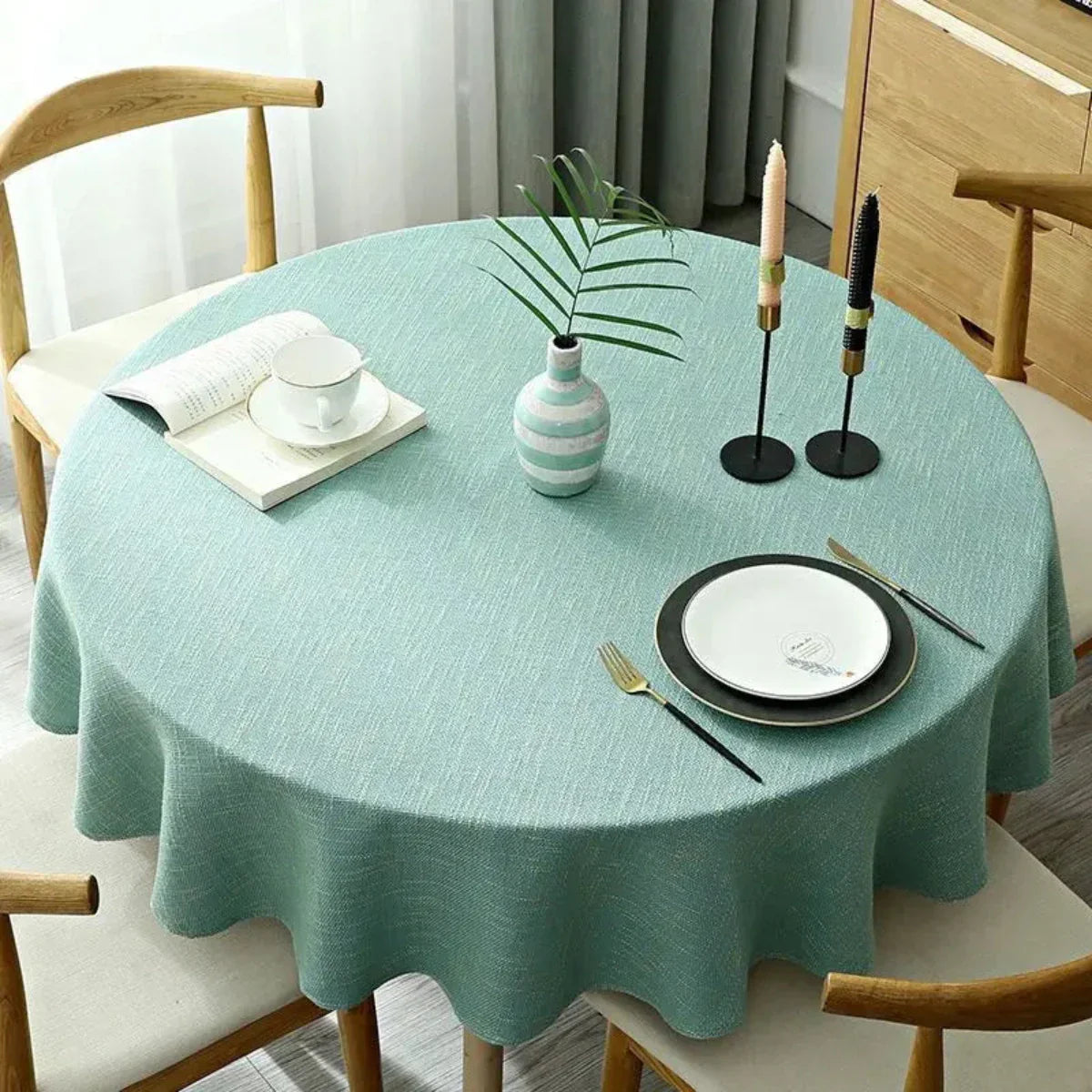 Nappe en Lin avec Structure Tissée pour une Table Élégante et Pratique