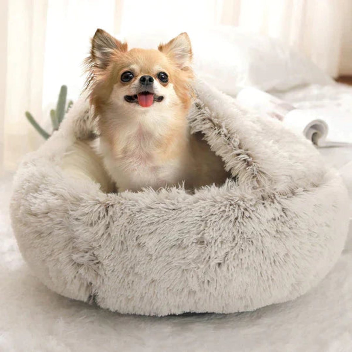 Lit pour animaux Cozy Cave | Lit pour chien apaisant et confortable pour une profonde détente