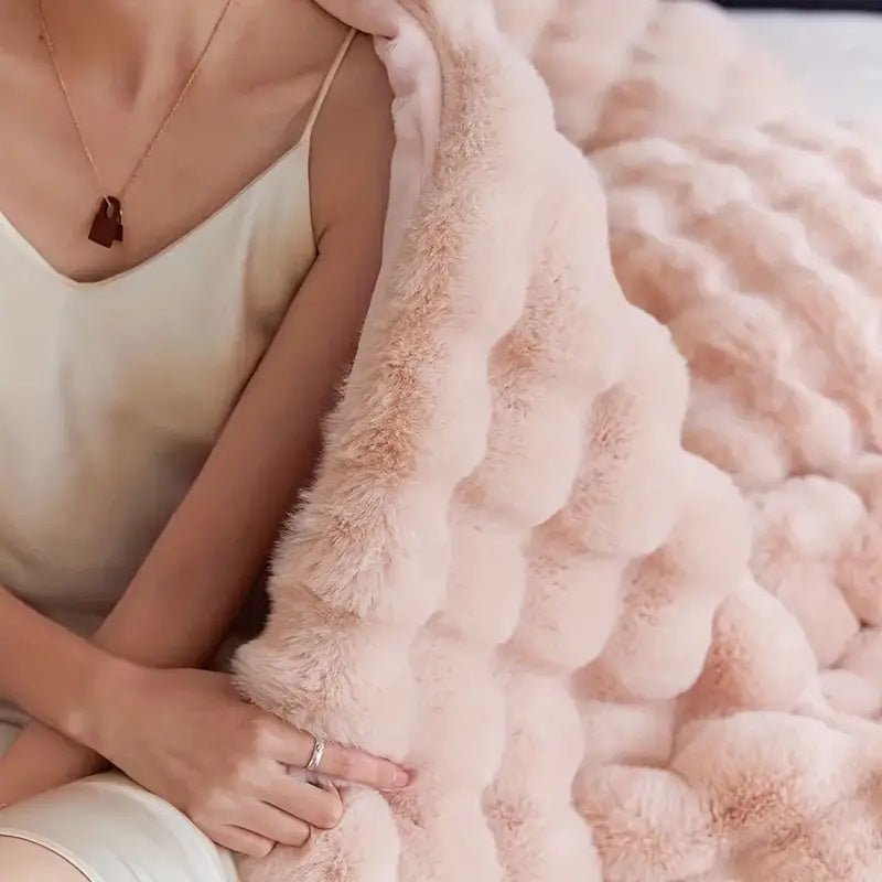 Couverture en Fausse Fourrure Lapin