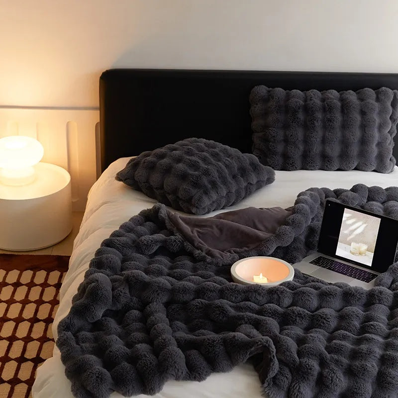 Couverture en Fausse Fourrure Lapin