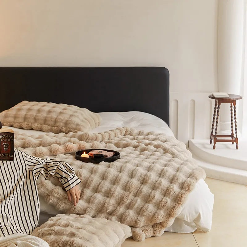 Couverture en Fausse Fourrure Lapin
